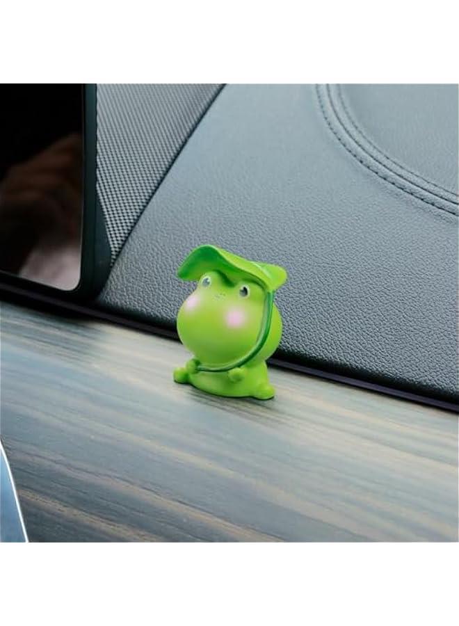 Car Dashboard 4 Pcs Frogs Figurines Ornaments Cute Car Interior Decor Accessories Room Decorative Desktop Decorations Cars Gift (Lotus Series) - Image 5